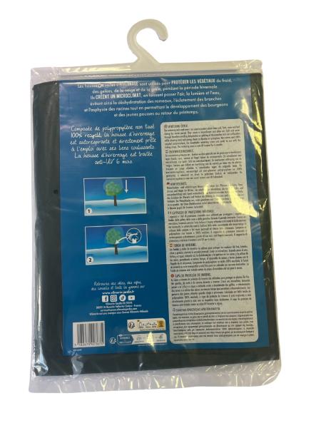 Croissance et protection des végétaux - Housse d’hivernage - 0,8 m x 0,8 m - Vert - PACKAGING_3D_VERSO